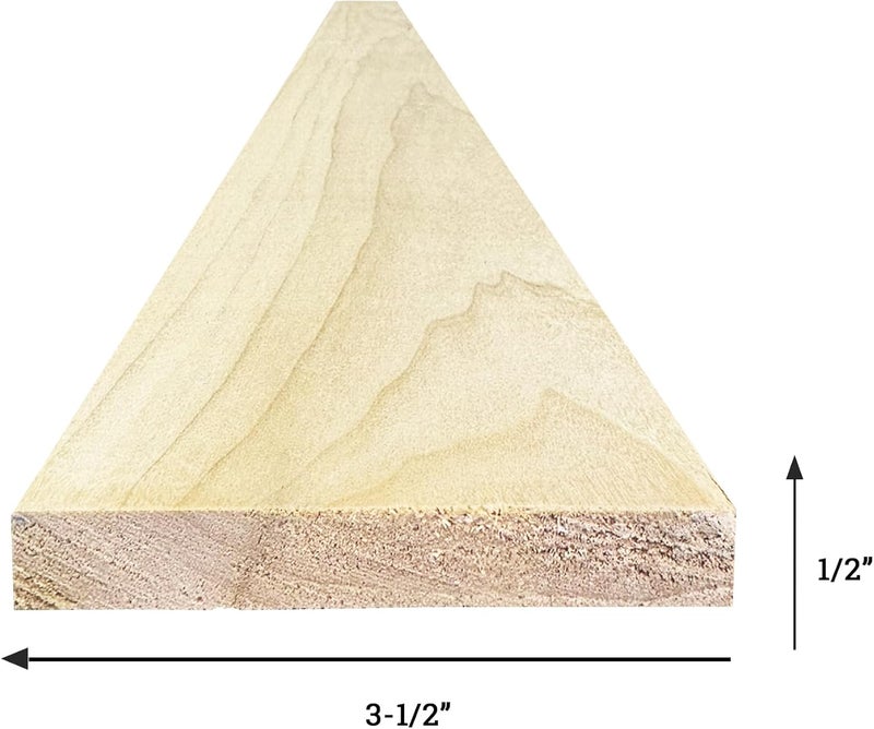 The Millwork Outlet 1/2" x 3-1/2" x 6' Unfinished Solid Poplar Board | Real American Hardwood | Use for Board & Batten, Moulding, Crafts, DYI, and Woodworking - Image 2